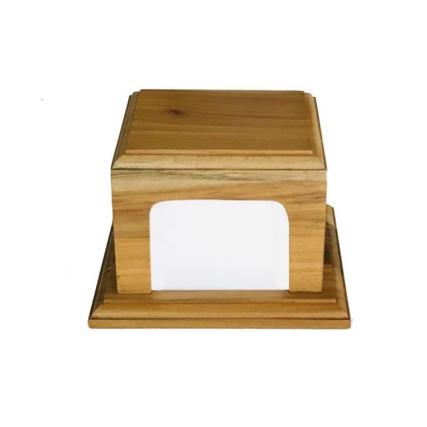 Cat Cremation Box. Pristine quality acacia cremation urn.