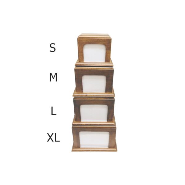 Cat Cremation Box. Pristine quality acacia cremation urn.