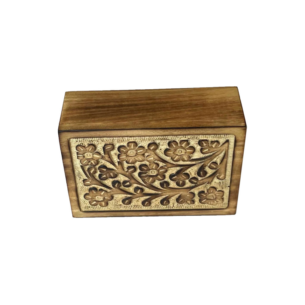 Engraved Urns. Handcrafted antique floral tree of life urn.