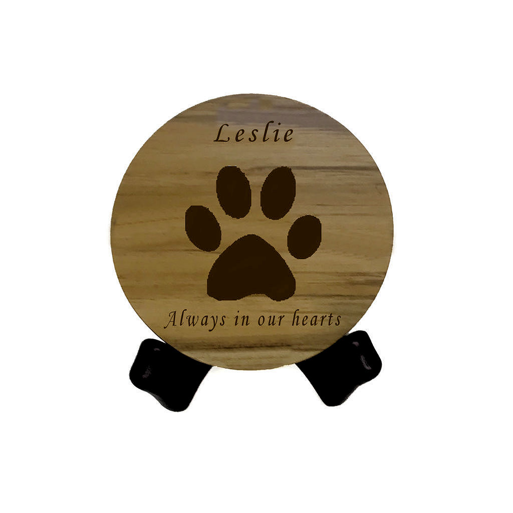 Paw print display stand. Cherish your loved pets memories.